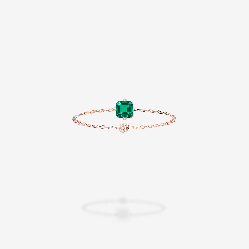 18K Rose Gold-Asscher