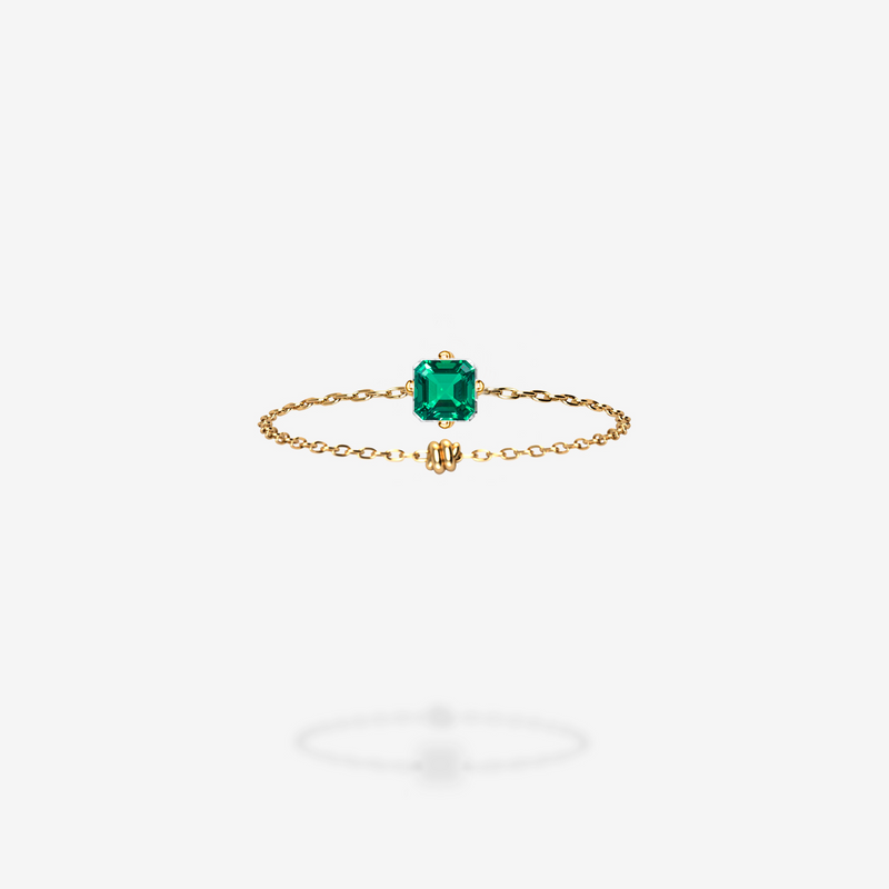 18K Yellow Gold-Asscher