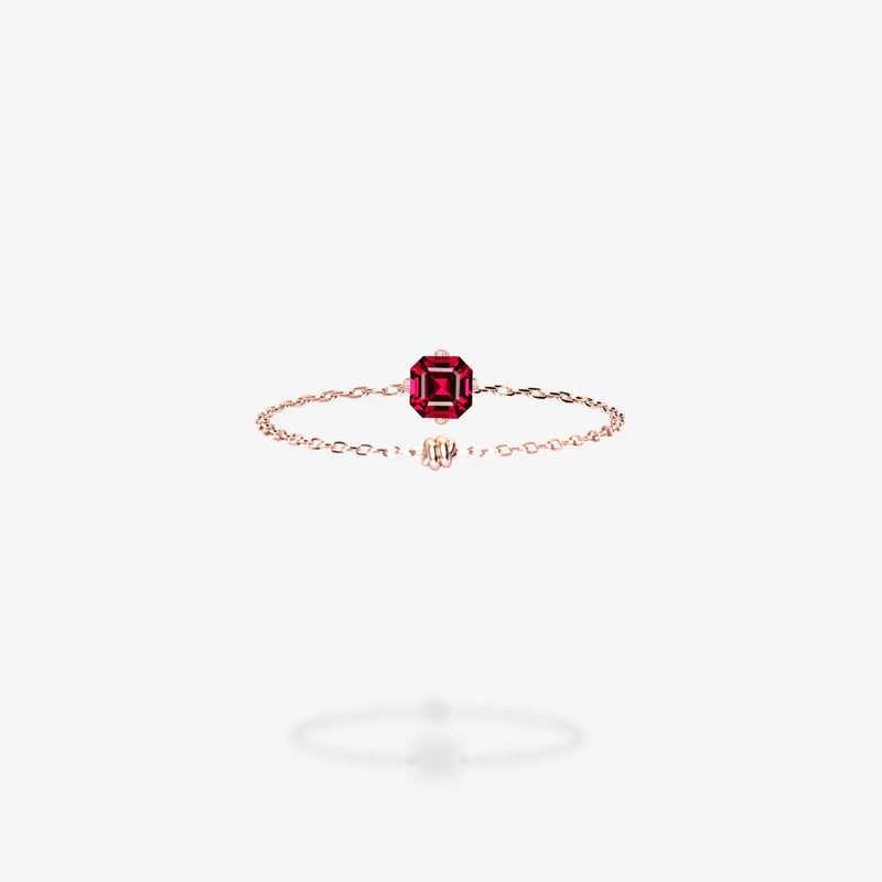 Cattina Ring -  Asscher Red Pink Spinel (STOCK US)