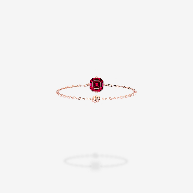 18K Rose Gold-Asscher