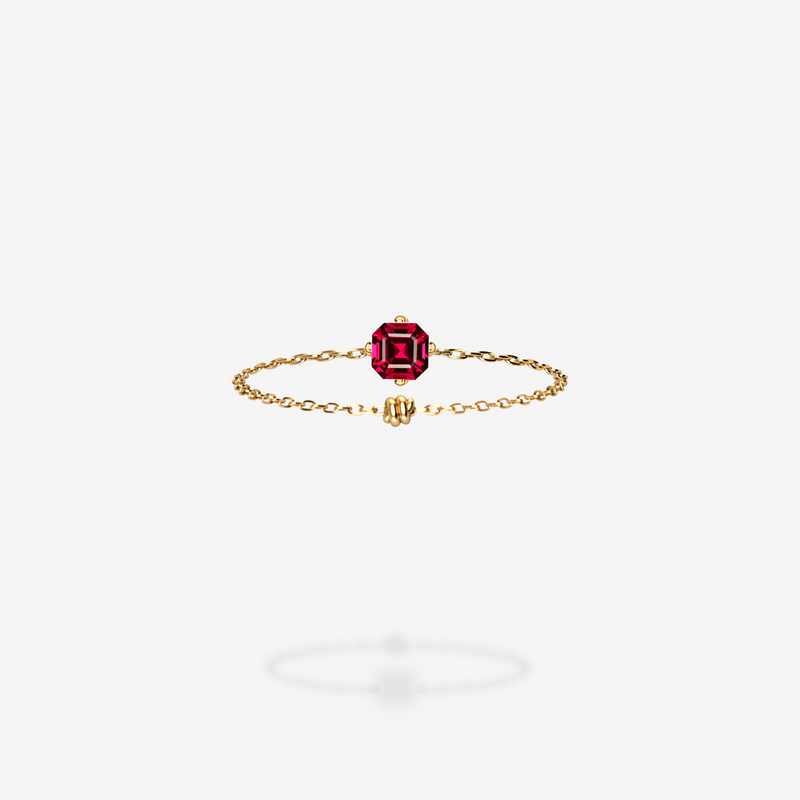 18K Yellow Gold-Asscher