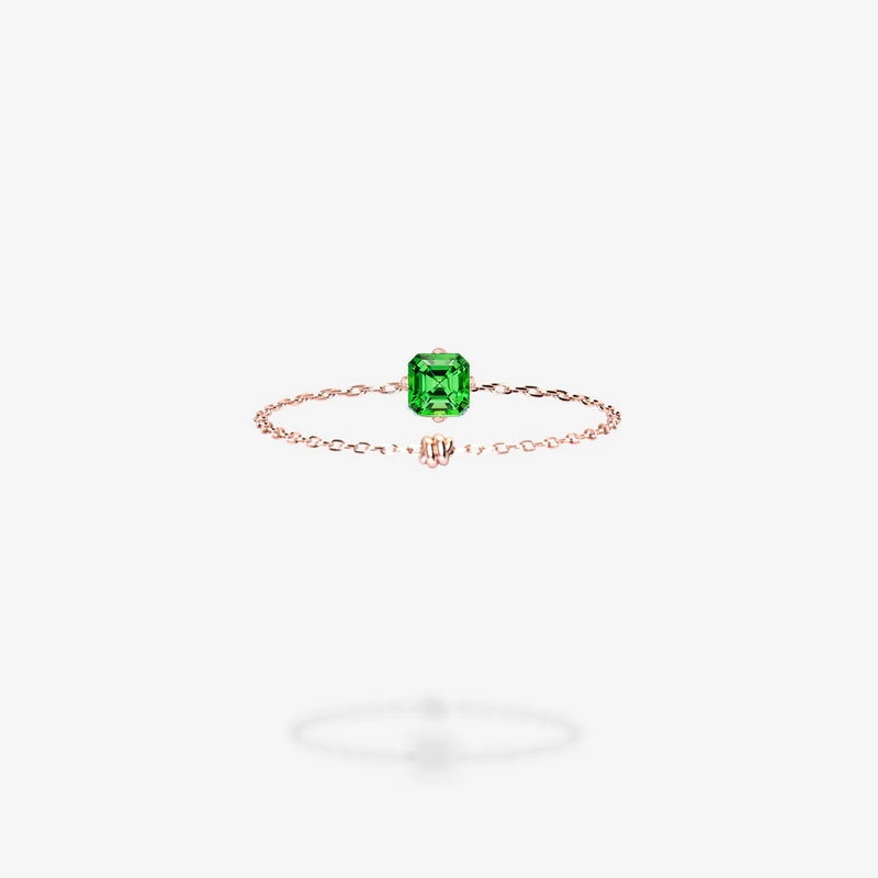 18K Rose Gold-Asscher