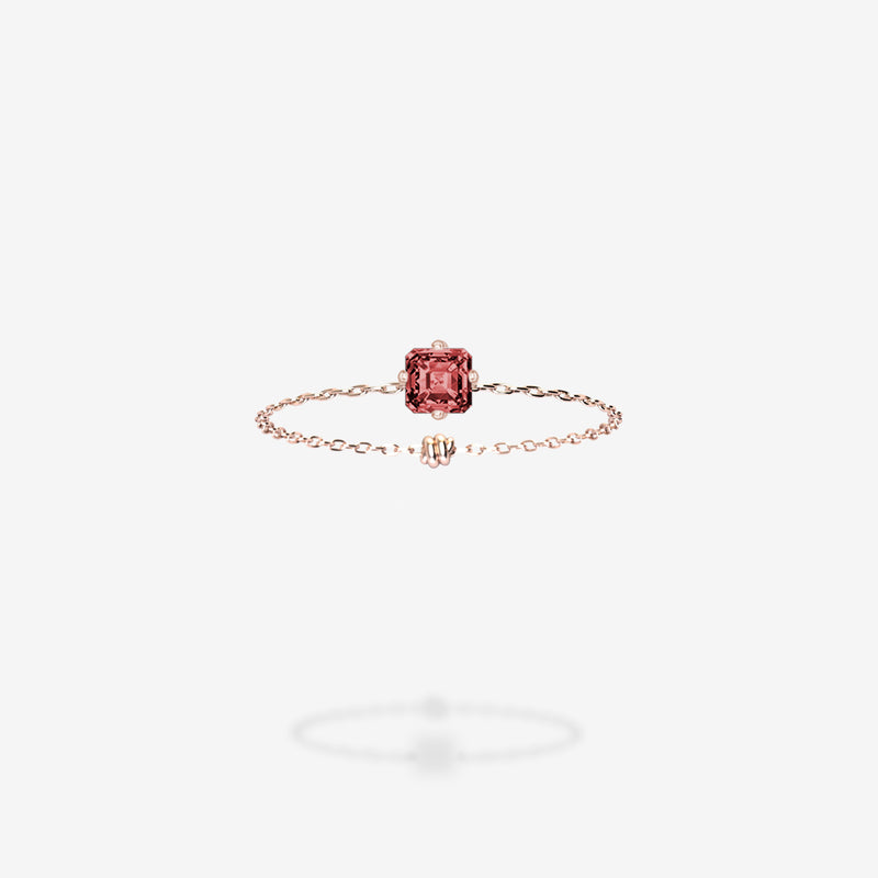 18K Rose Gold-Asscher
