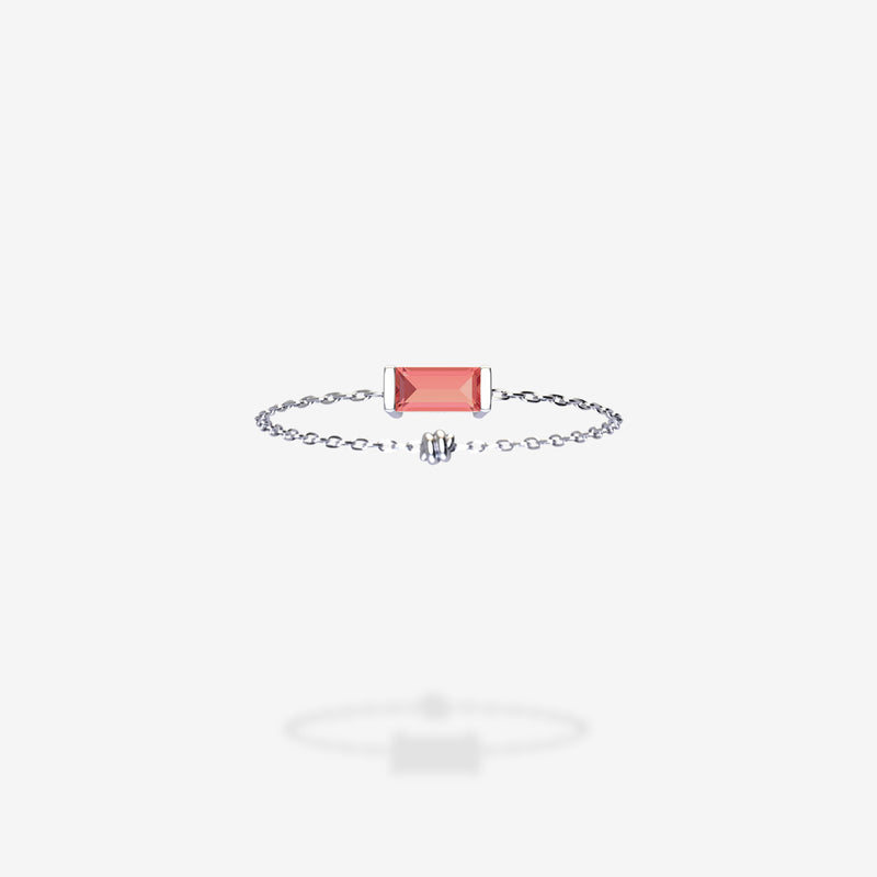 18K White Gold-Baguette