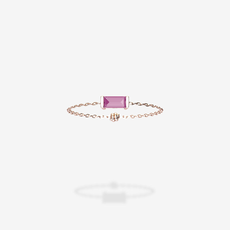 18K Rose Gold-Baguette