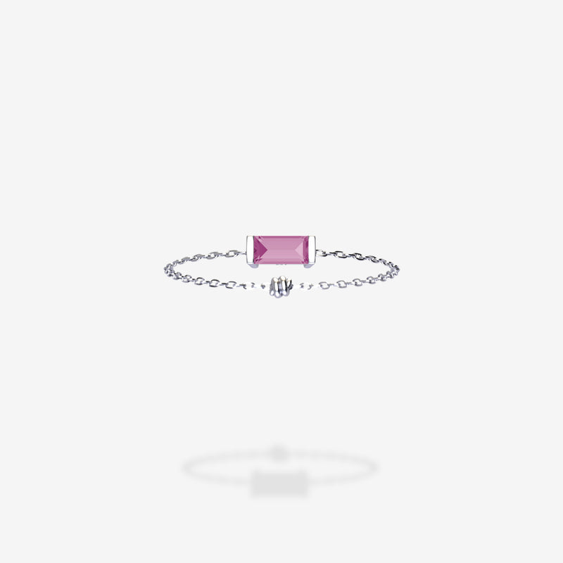 18K White Gold-Baguette