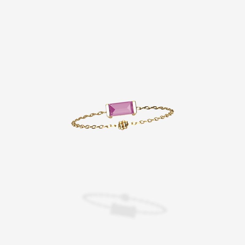 18K Yellow Gold-Baguette