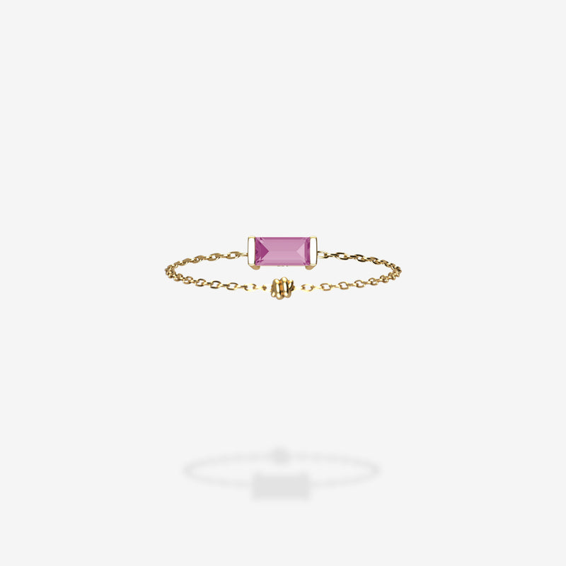 18K Yellow Gold-Baguette
