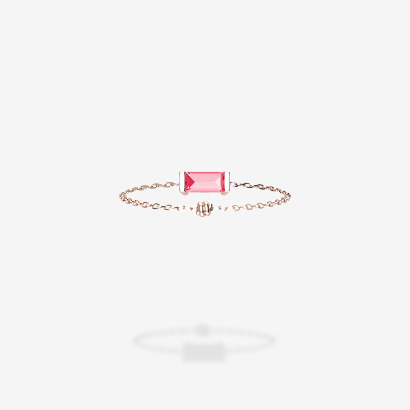 18K Rose Gold-Baguette