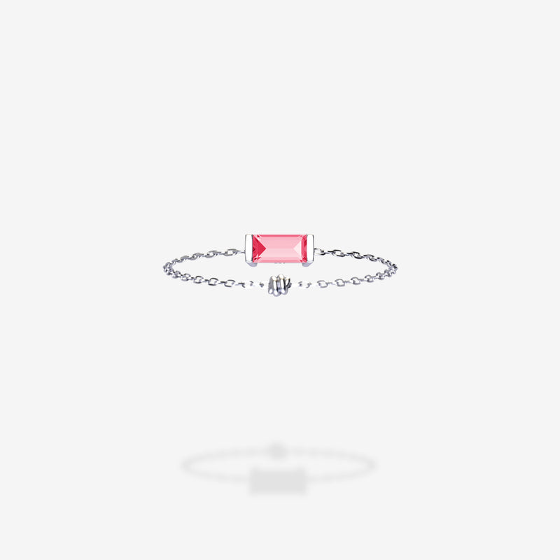 18K White Gold-Baguette
