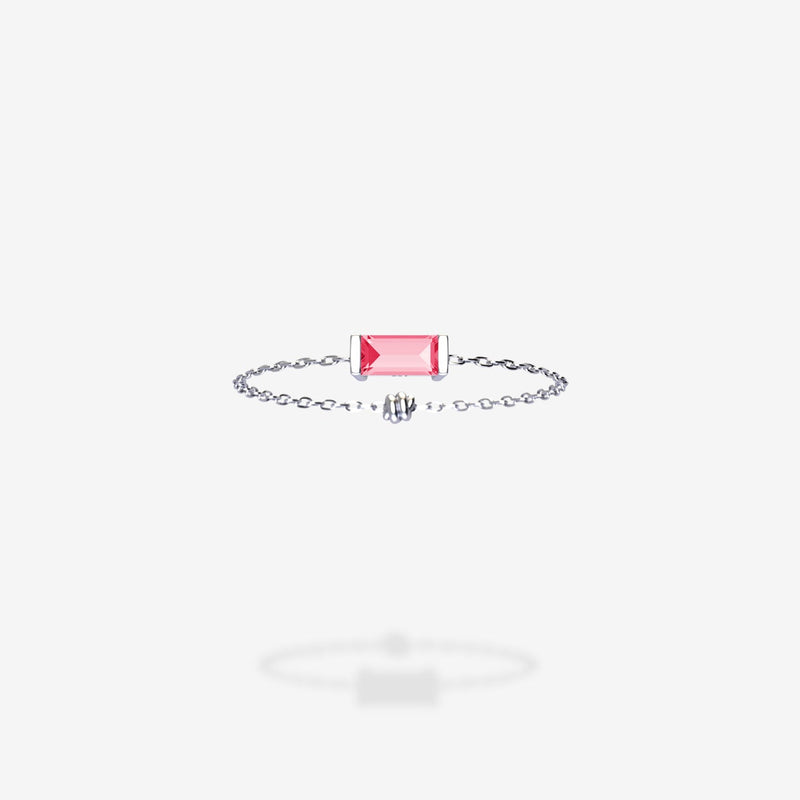 18K White Gold-Baguette