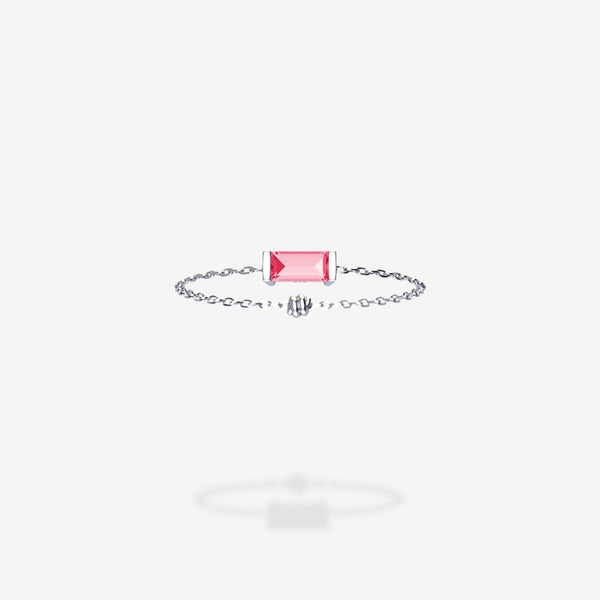 18K White Gold-Baguette