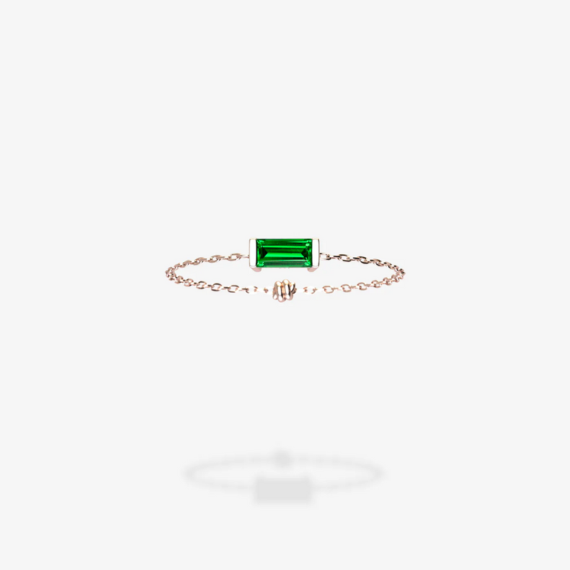 18K Rose Gold-Baguette