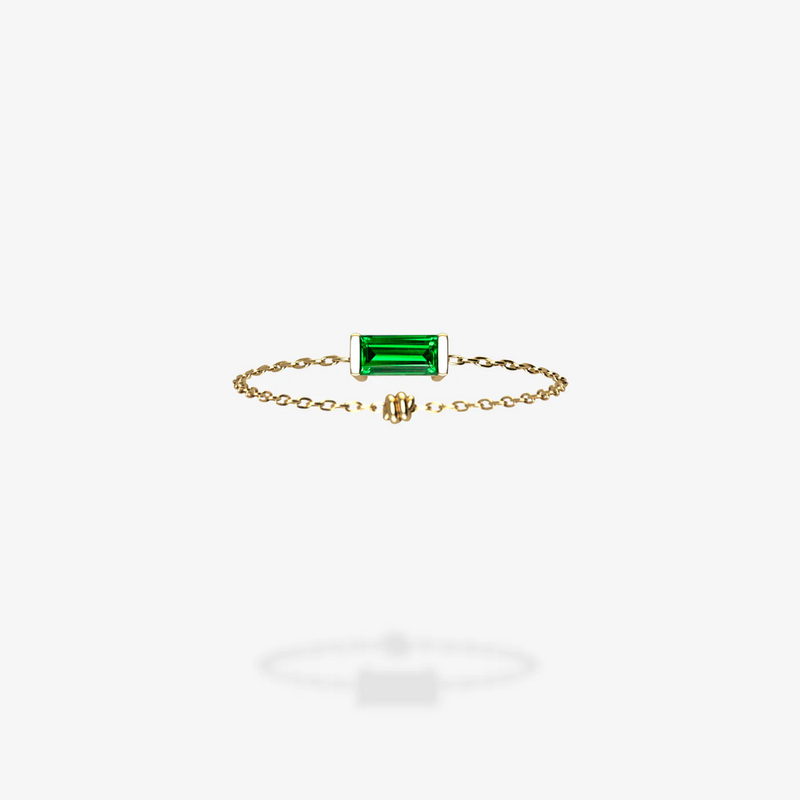 18K Yellow Gold-Baguette