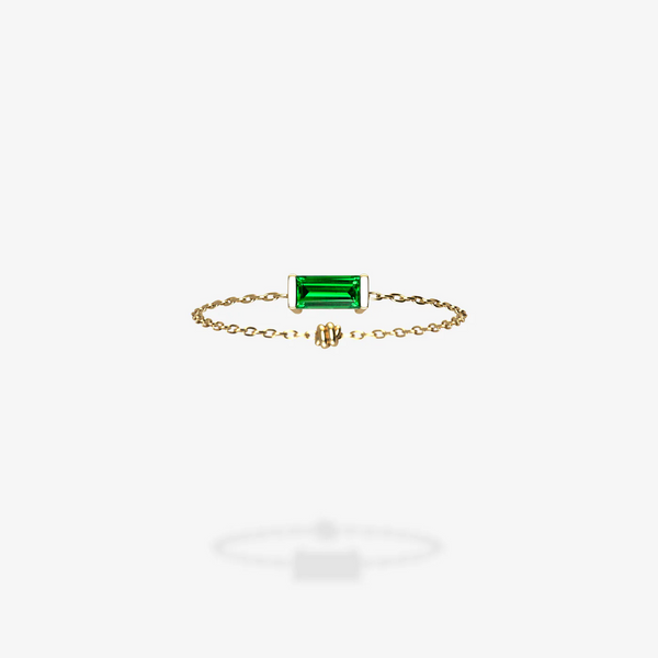 18K Yellow Gold-Baguette