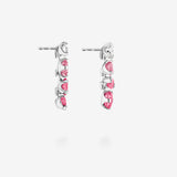 18K White Gold-Diamond & Pink Sapphires