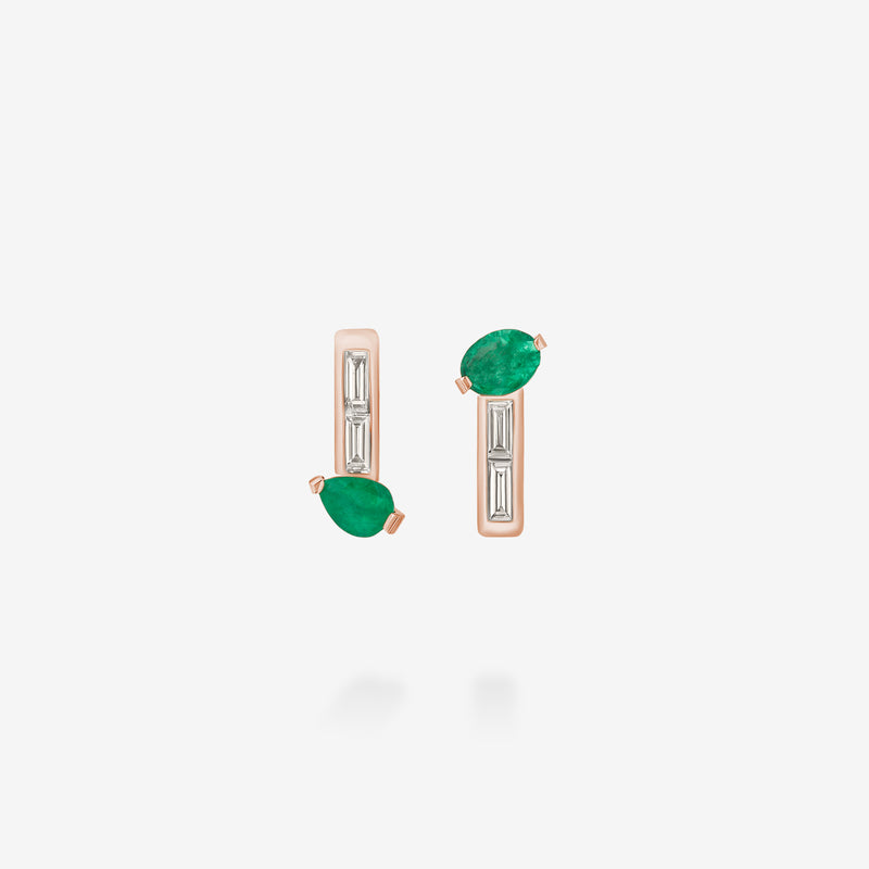 18K Rose Gold-Emerald