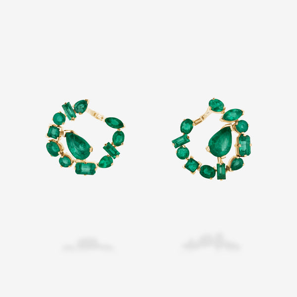 18K Yellow Gold-Emeralds