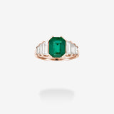 18K Rose Gold-Emerald