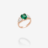 18K Rose Gold-Emerald