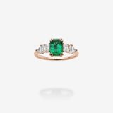 18K Rose Gold-Emerald