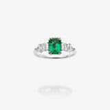 18K White Gold-Emerald