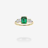 18K Yellow Gold-Emerald