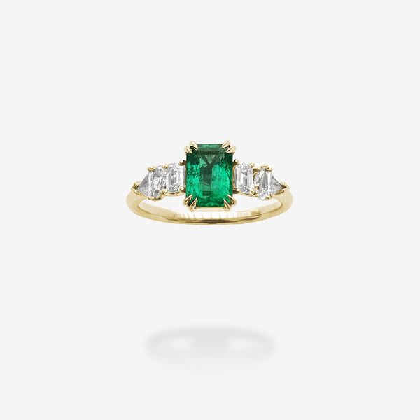 18K Yellow Gold-Emerald