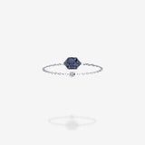 18K White Gold-Elongated Hexagon