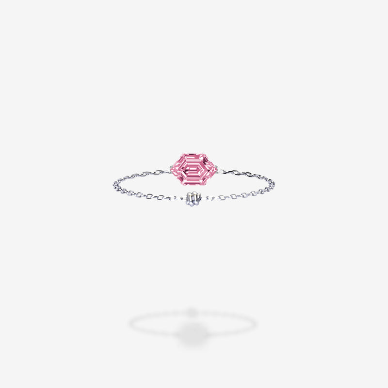 18K White Gold-Elongated Hexagon