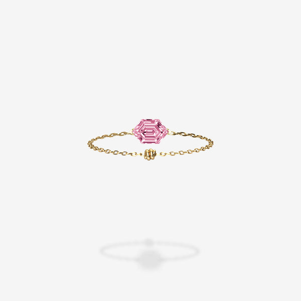 18K Yellow Gold-Elongated Hexagon
