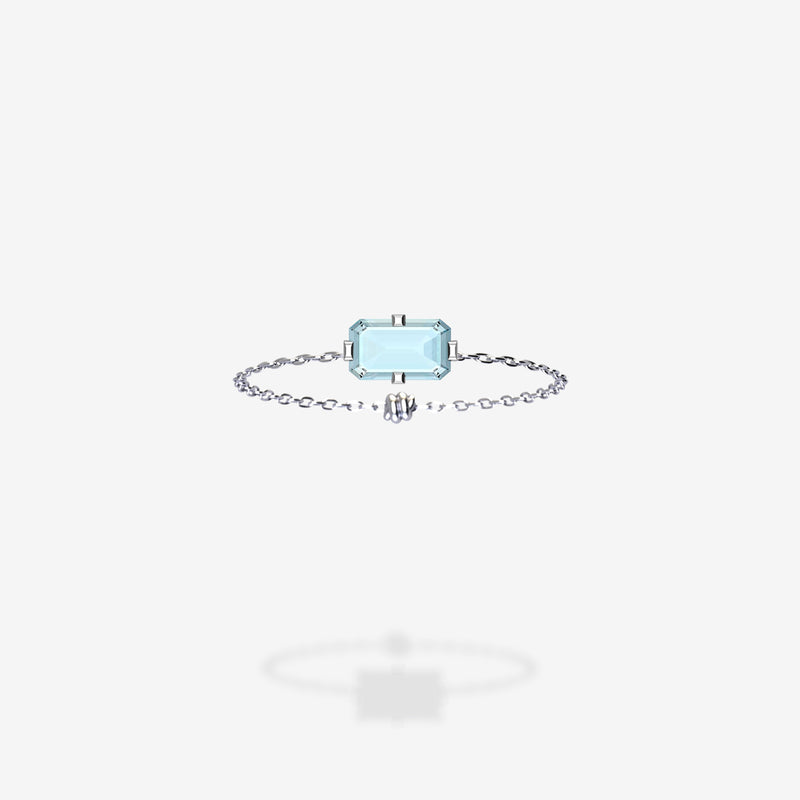 18K White Gold-Emerald Cut