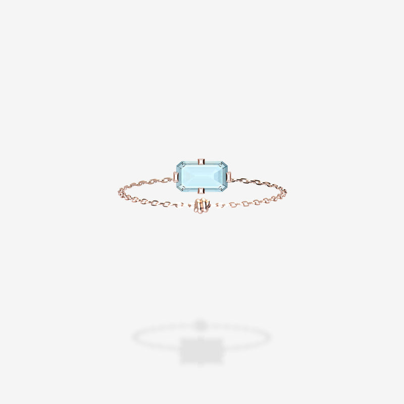 18K Rose Gold-Emerald Cut