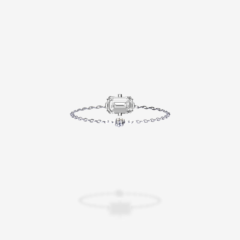 18K White Gold-Emerald Cut