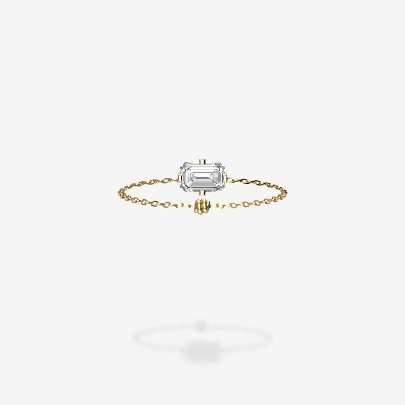 18K Yellow Gold-Emerald Cut