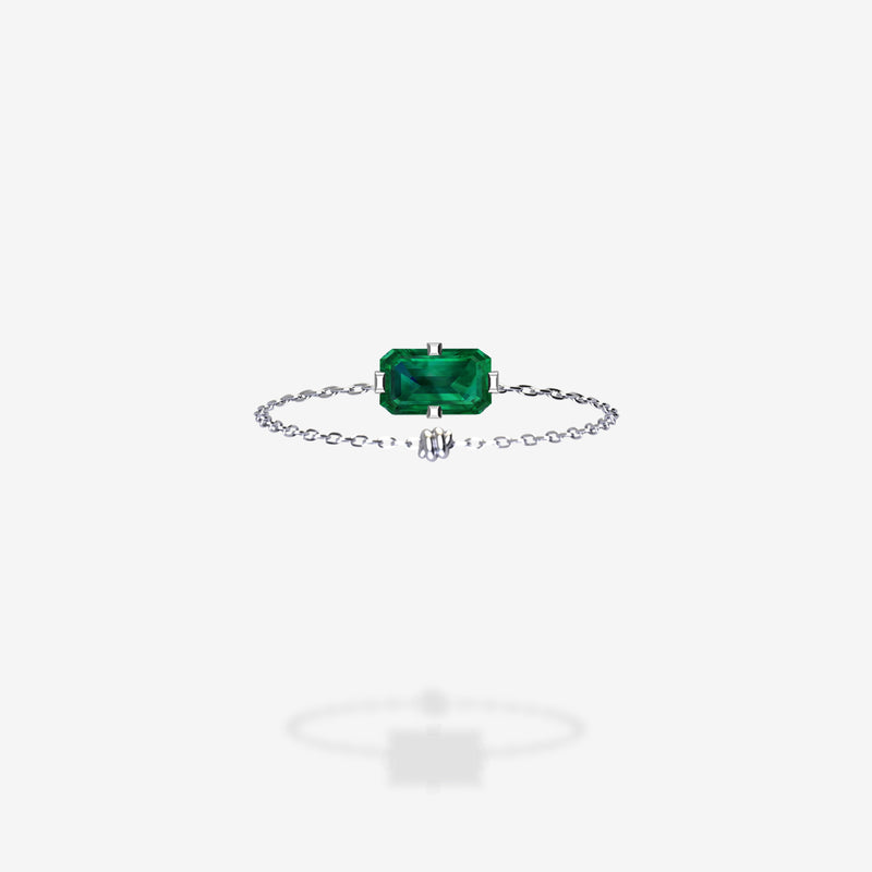18K White Gold-Emerald Cut