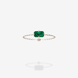 18K Rose Gold-Emerald Cut
