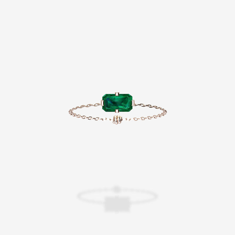 18K Rose Gold-Emerald Cut