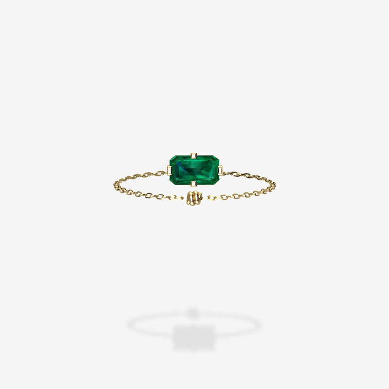 18K Yellow Gold-Emerald Cut