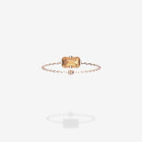 18K Rose Gold-Emerald Cut