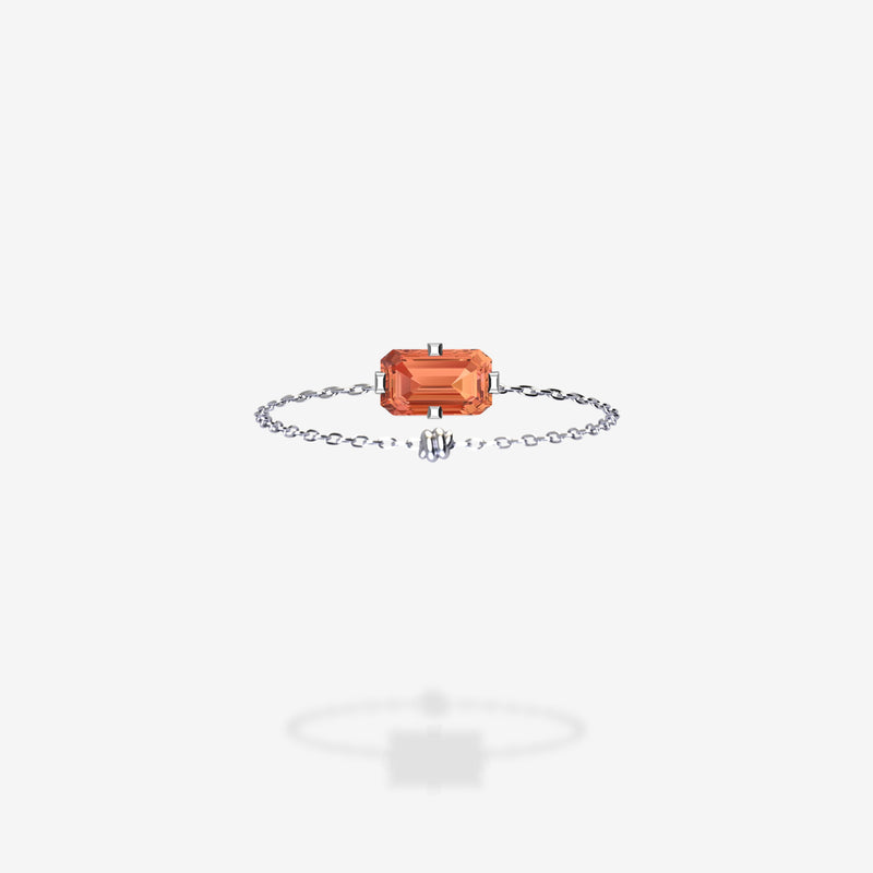 18K White Gold-Emerald Cut