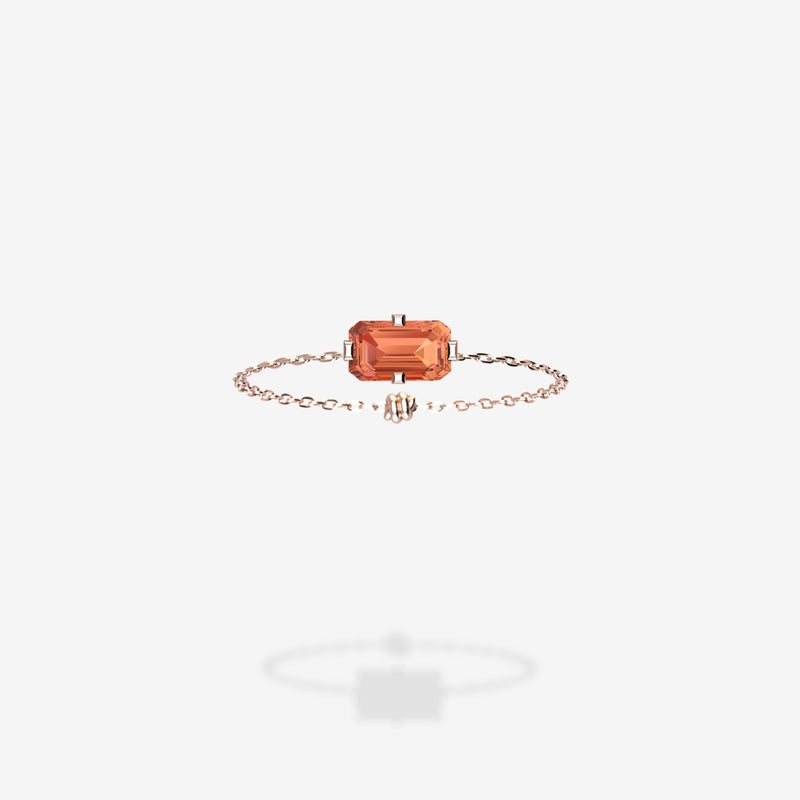 18K Rose Gold-Emerald Cut