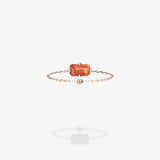 18K Rose Gold-Emerald Cut