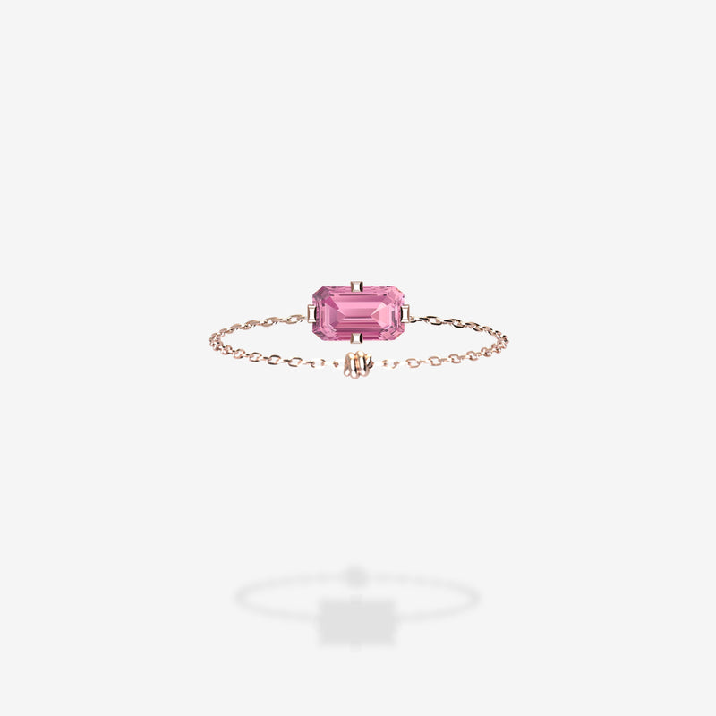 18K Rose Gold-Emerald Cut