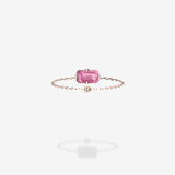 18K Rose Gold-Emerald Cut