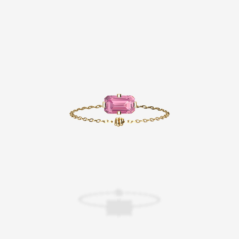 18K Yellow Gold-Emerald Cut