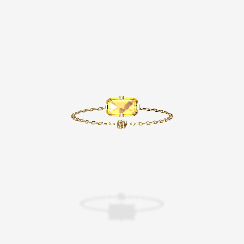 18K Yellow Gold-Emerald Cut