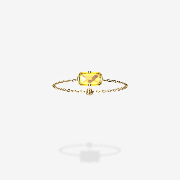 18K Yellow Gold-Emerald Cut