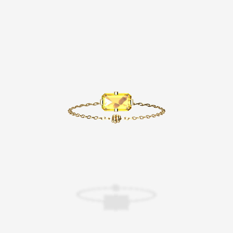 18K Yellow Gold-Emerald Cut