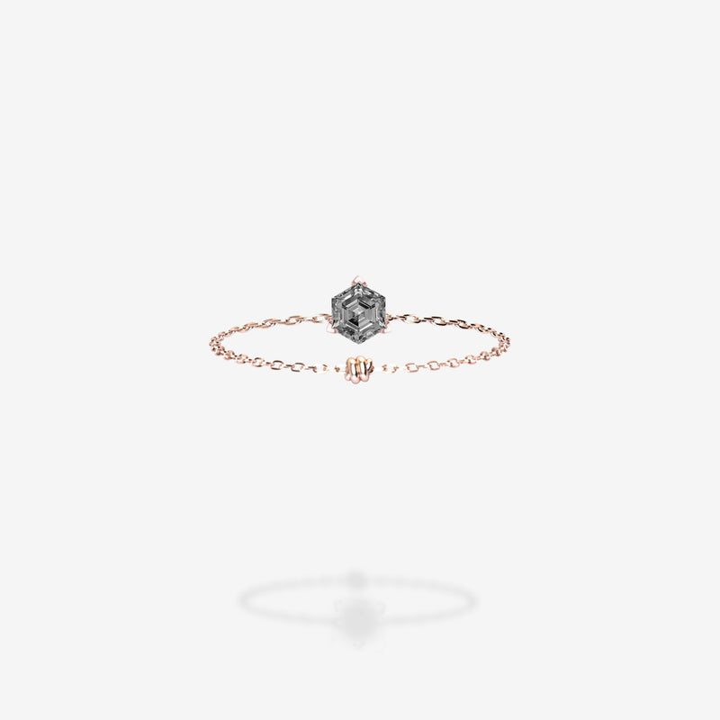 18K Rose Gold-Hexagon